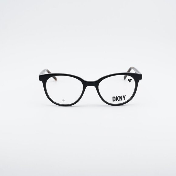 DKNY DK5050 001 Eyeglasses - Black/Havana 50mm Round Frame main image 4